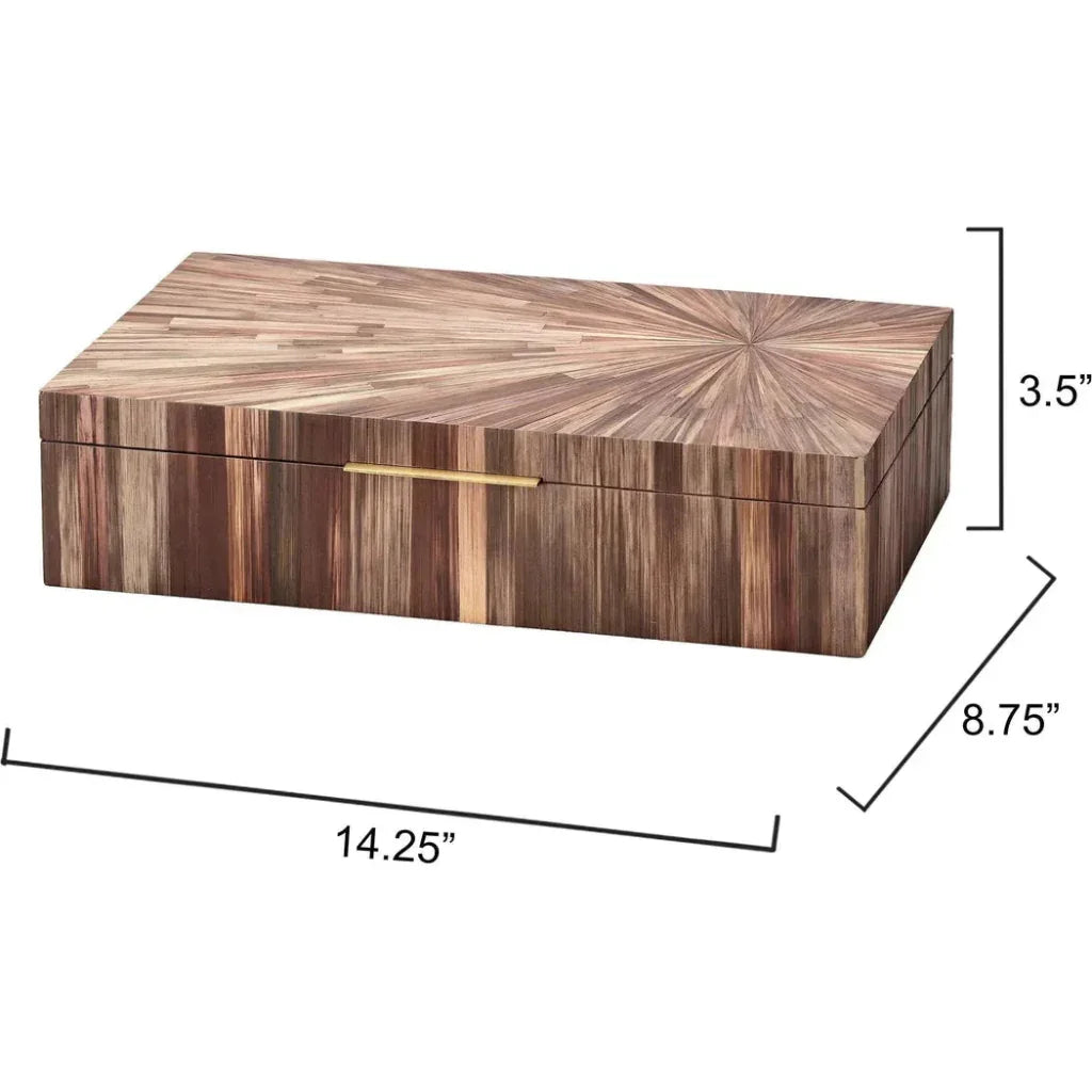 Palm Marquetry Decorative Box - LOOMLAN - Jamie Young - Boxes & Bowls