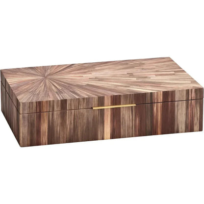 Palm Marquetry Decorative Box - LOOMLAN - Jamie Young - Boxes & Bowls