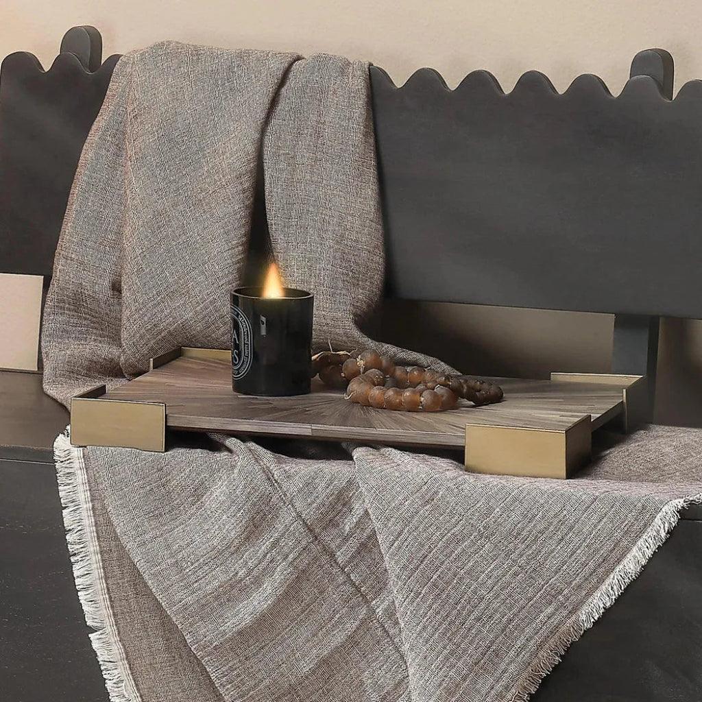 Palm Marquetry Decorative Tray - LOOMLAN - Jamie Young - Trays