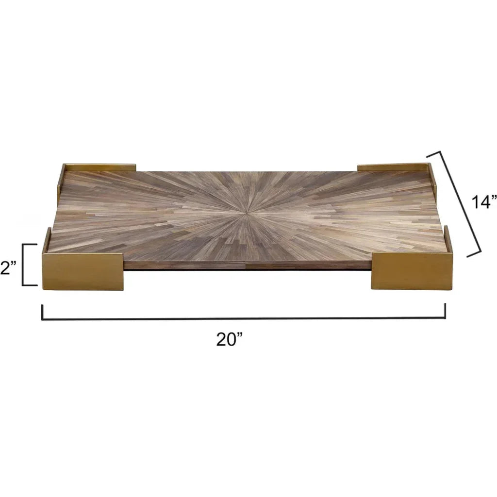 Palm Marquetry Decorative Tray - LOOMLAN - Jamie Young - Trays
