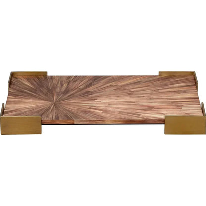 Palm Marquetry Decorative Tray - LOOMLAN - Jamie Young - Trays