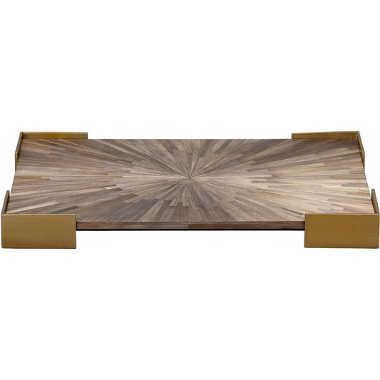 Palm Marquetry Decorative Tray - LOOMLAN - Jamie Young - Trays