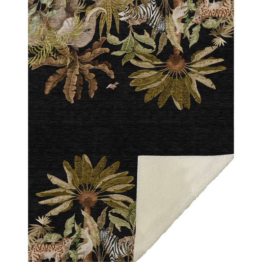 Palms & Safari Animals 50" x 70" Throw Blanket -- view 2