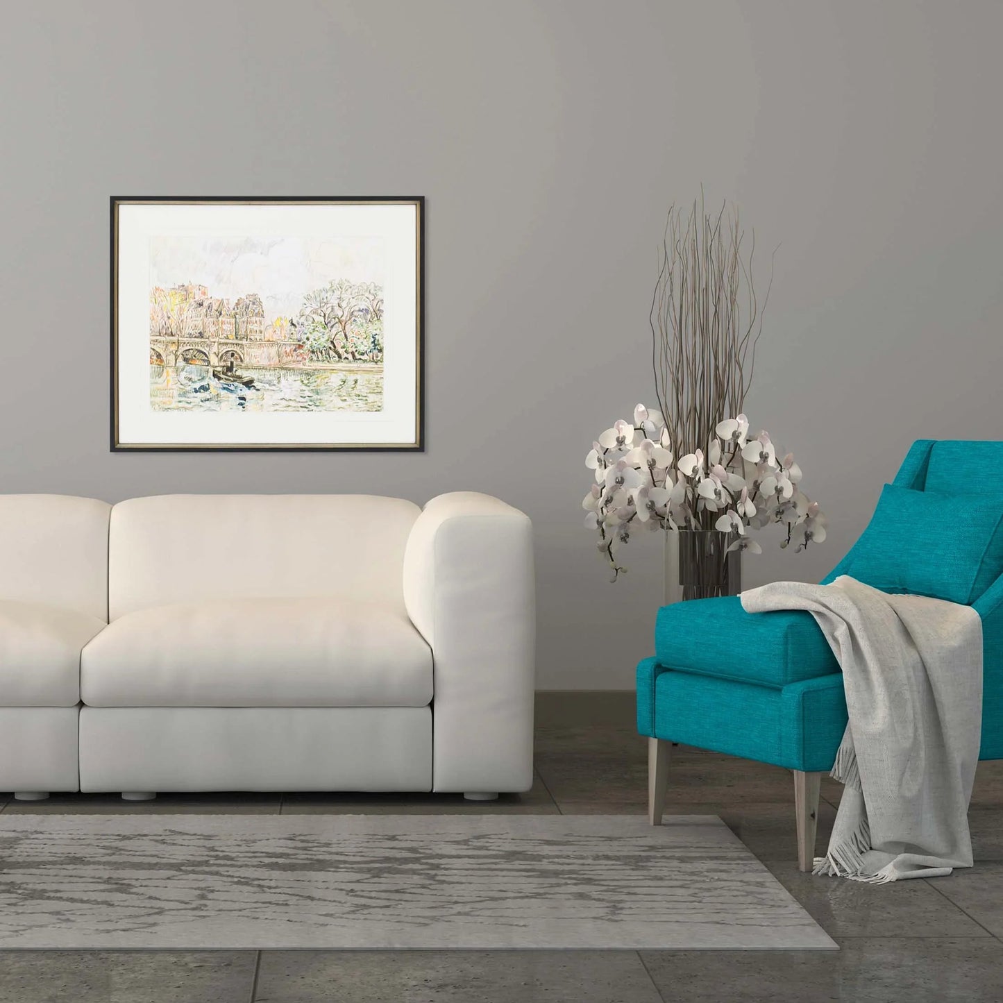 Paris Le Place Dauphine Wood Frame Multi Canvas Art