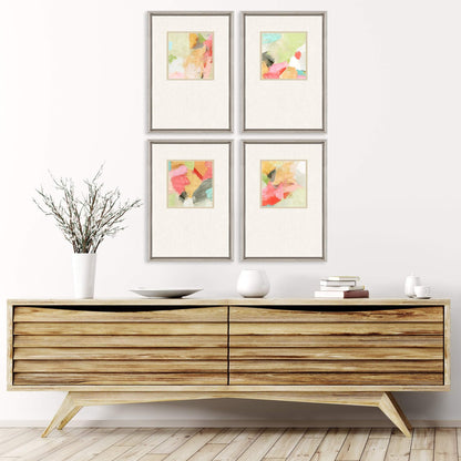Pastel Splash Wood Frame Multi Canvas Art 4PC