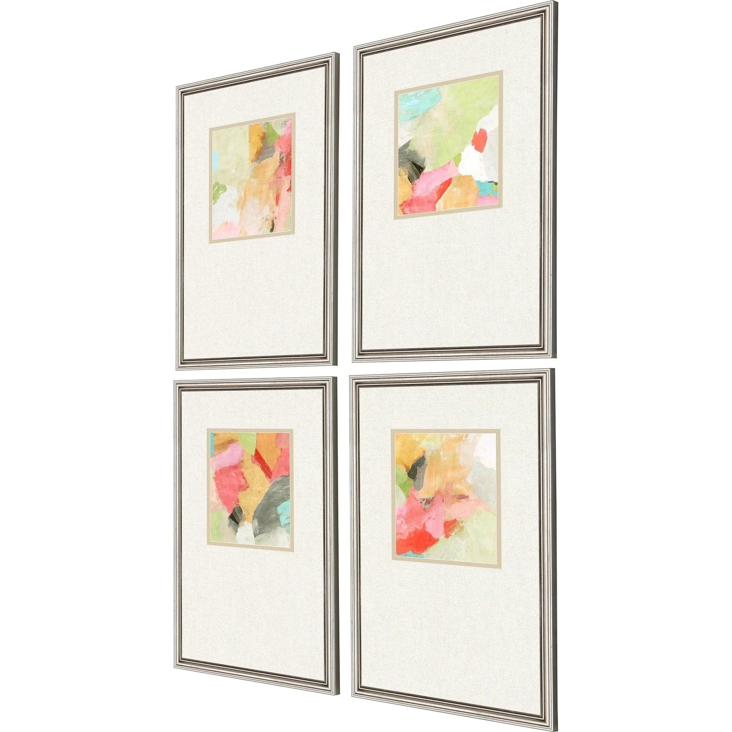 Pastel Splash Wood Frame Multi Canvas Art 4PC
