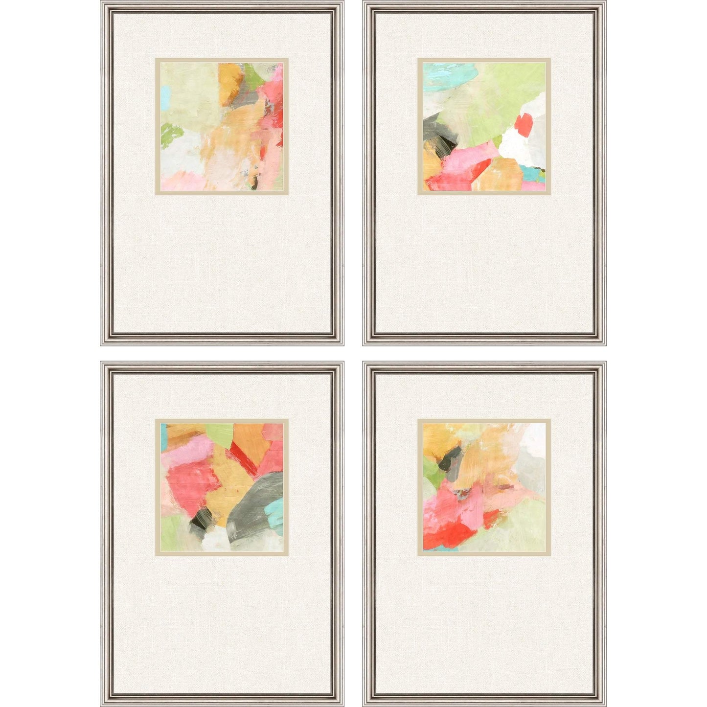 Pastel Splash Wood Frame Multi Canvas Art 4PC