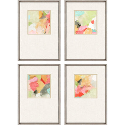 Pastel Splash Wood Frame Multi Canvas Art 4PC