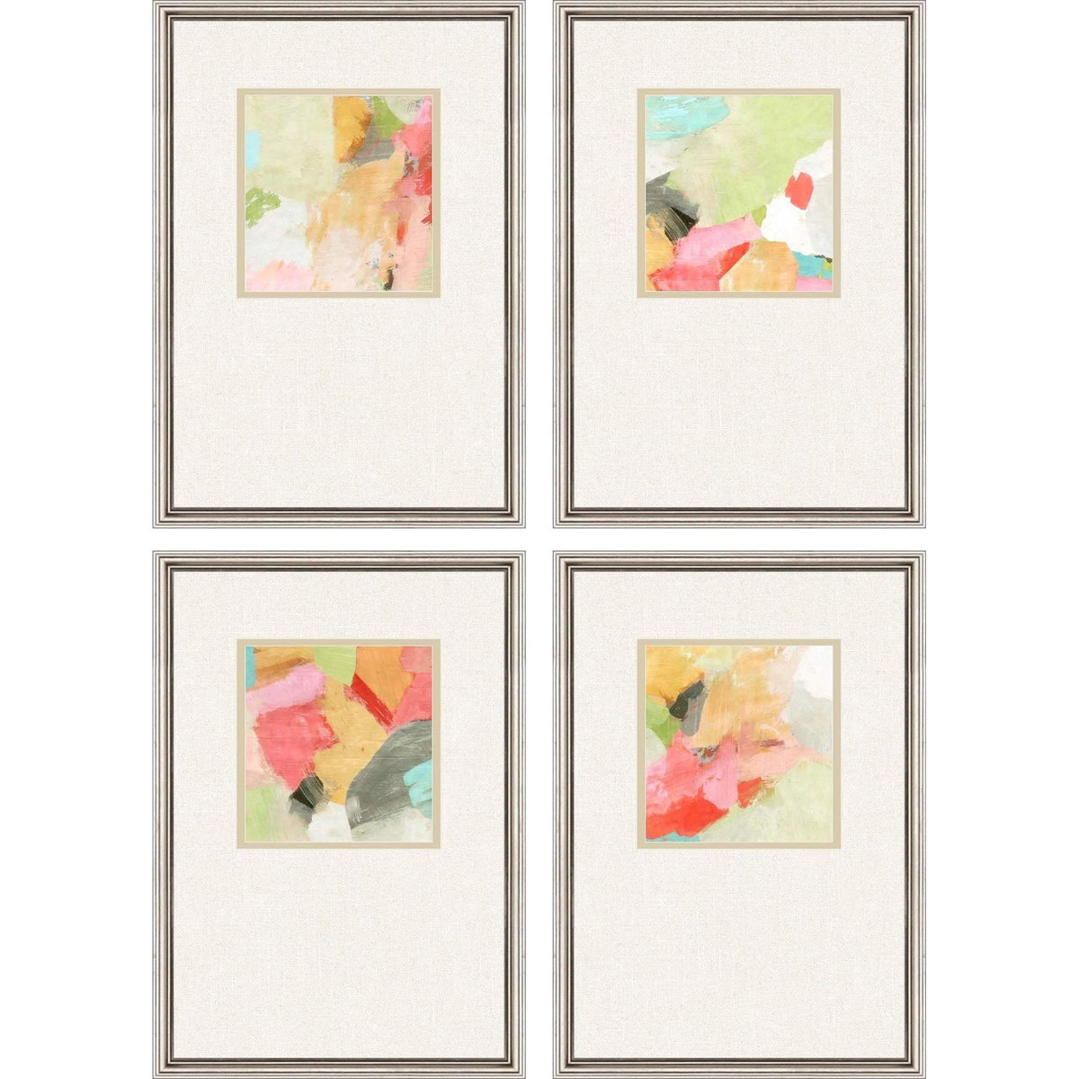 Pastel Splash Wood Multi Framed Wall Art 4PC