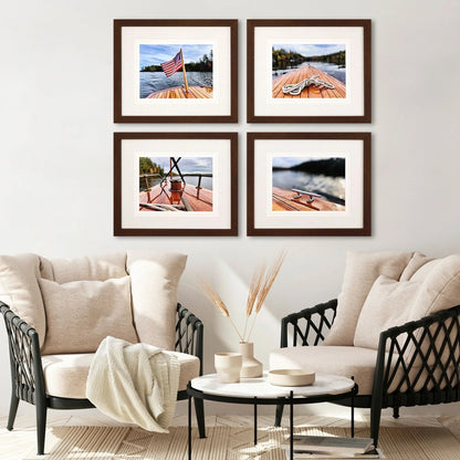 Peaceful Lake Brown Canvas Art 4PC