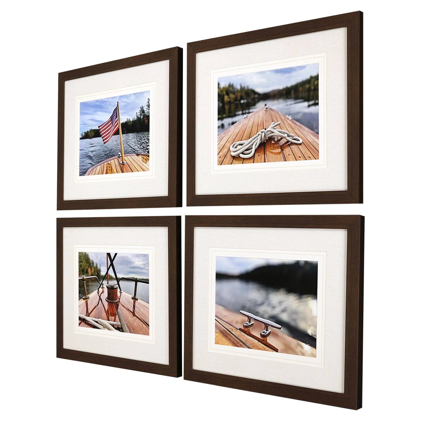 Peaceful Lake Brown Canvas Art 4PC