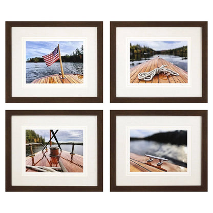 Peaceful Lake Brown Canvas Art 4PC