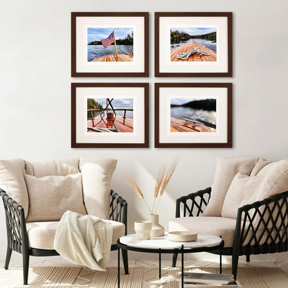 Peaceful Lake Brown Framed Wall Art 4PC -- view 2