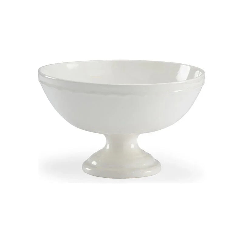 Pedestal Porcelain White Centerpiece Bowl - LOOMLAN - Chelsea House - Boxes & Bowls