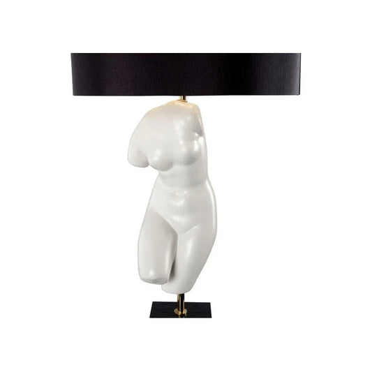Peitho White Glazed Ceramic Table Lamp - LOOMLAN - Wildwood - Table Lamps