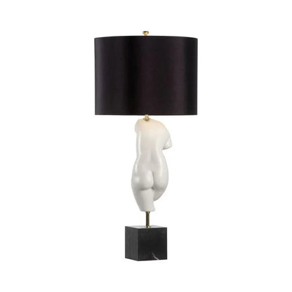 Peitho White Glazed Ceramic Table Lamp - LOOMLAN - Wildwood - Table Lamps