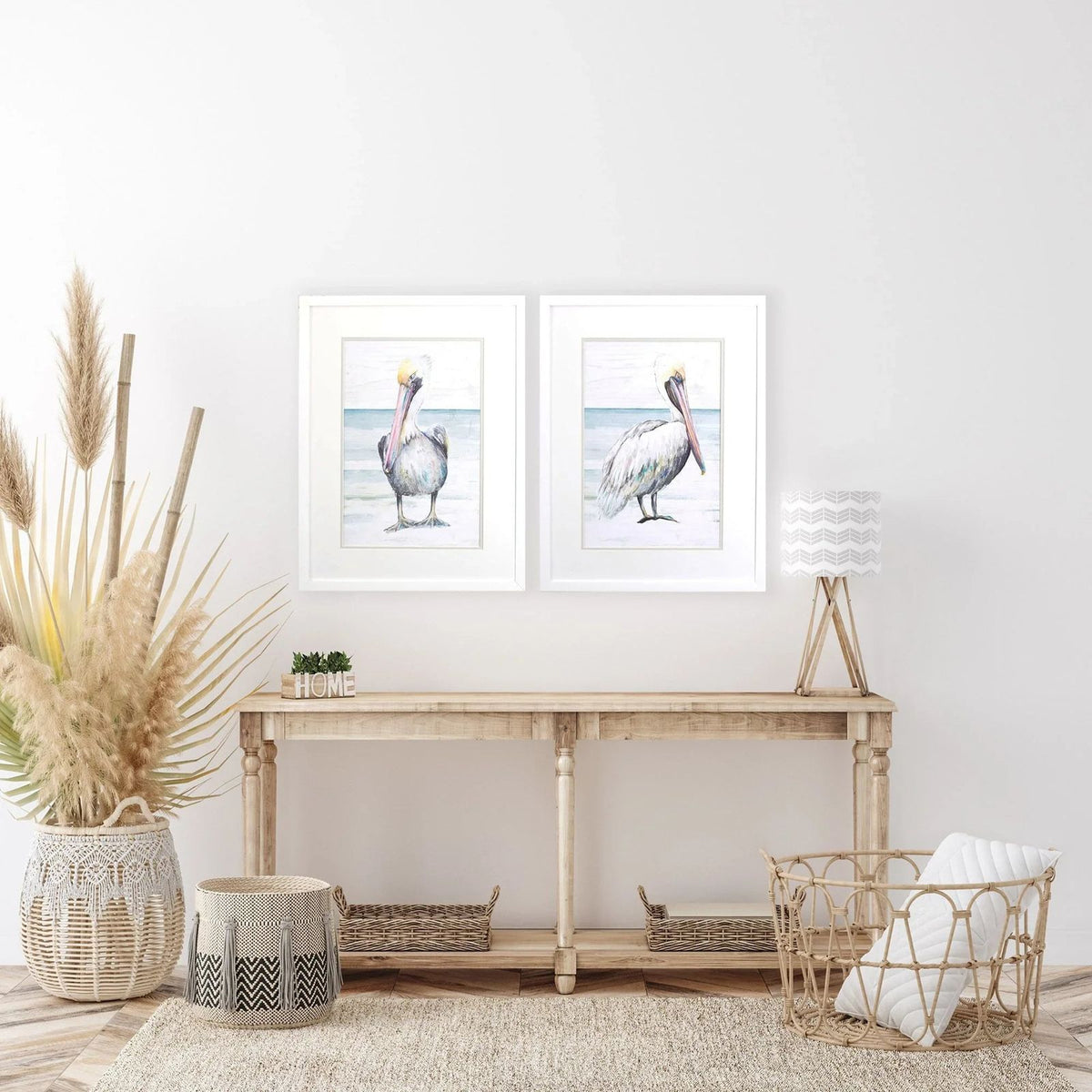 Pelican on the Shore Framed Wall Art 2PC -- view 2