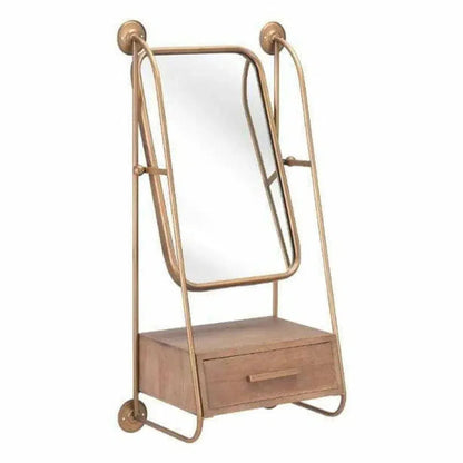 Peralta Mirror Shelf Gold - LOOMLAN - Zuo Modern - Wall Mirrors