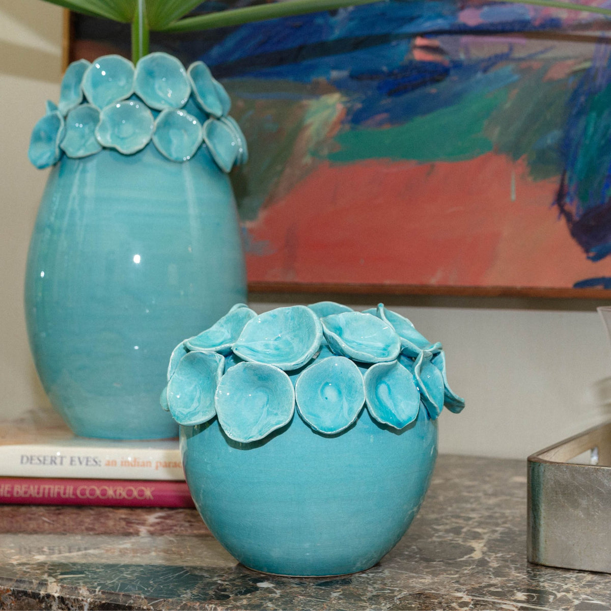 Petals Design Ceramic Cachepot