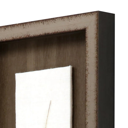 Pheasant Feather Wood Frame Brown Canvas Art