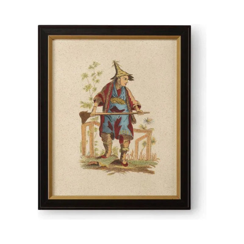 Pillement Hand Painted Gold Frame Artwork-Framed Wall Art-Chelsea House-Painting V-LOOMLAN