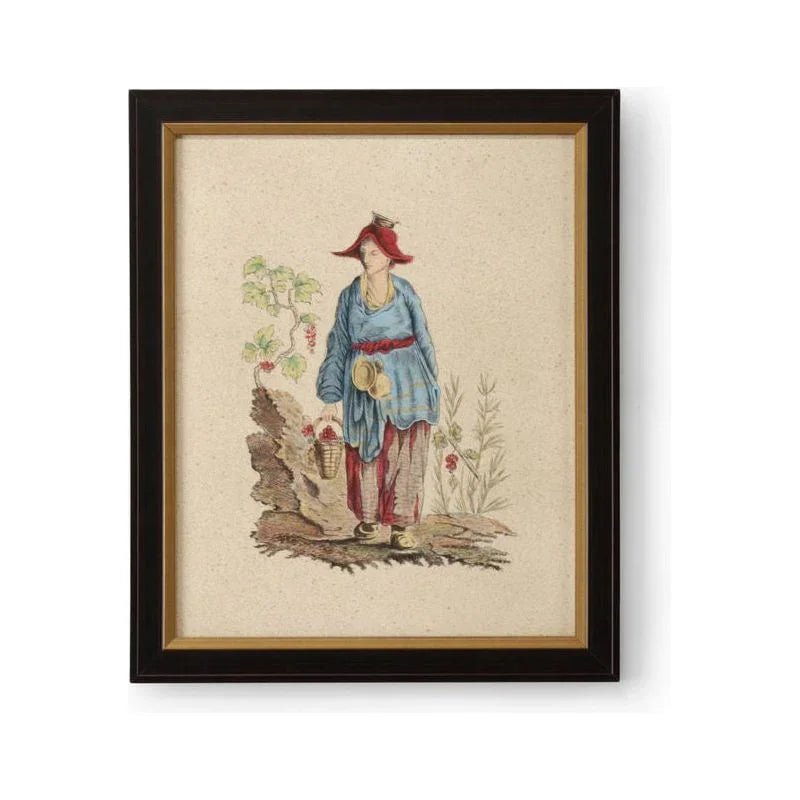 Pillement Hand Painted Gold Frame Artwork-Framed Wall Art-Chelsea House-Painting VI-LOOMLAN