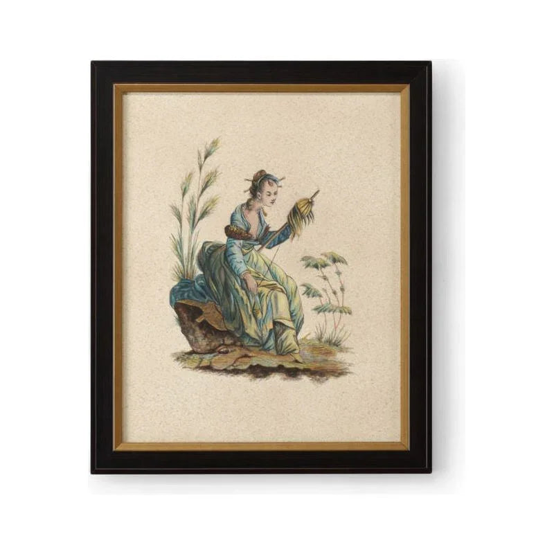 Pillement Hand Painted Gold Frame Artwork-Framed Wall Art-Chelsea House-Painting VII-LOOMLAN