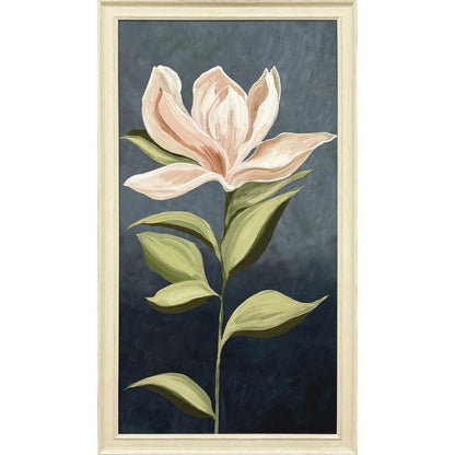 Pink Magnolia Flora Wood Frame Pink Canvas Art