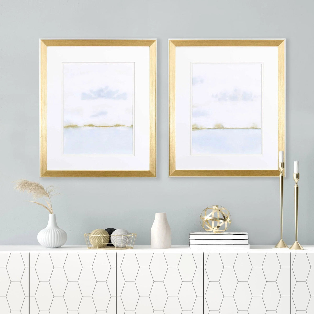 Placid Waters Blue Framed Wall Art 2PC -- view 2
