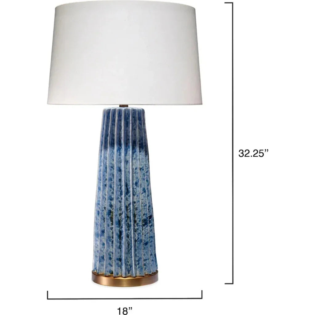 Pleated Ceramic Unique Table Lamp - LOOMLAN - Jamie Young - Table Lamps