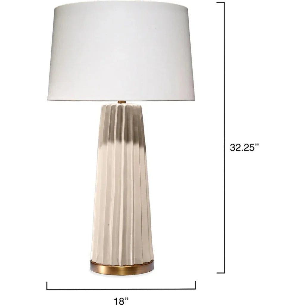 Pleated Ceramic Unique Table Lamp - LOOMLAN - Jamie Young - Table Lamps
