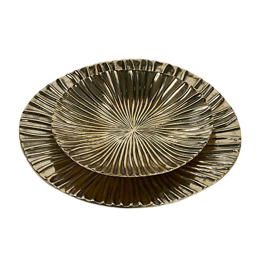 Luho Design House Pleats Aluminum Platter 2PC