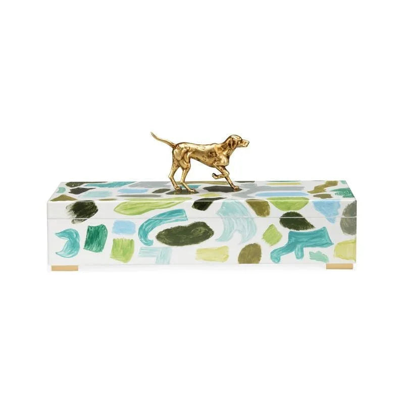 Pointer Hand Painted Multicolor Wooden Box - LOOMLAN - Chelsea House - Boxes & Bowls