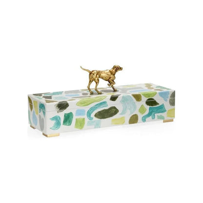 Pointer Hand Painted Multicolor Wooden Box - LOOMLAN - Chelsea House - Boxes & Bowls