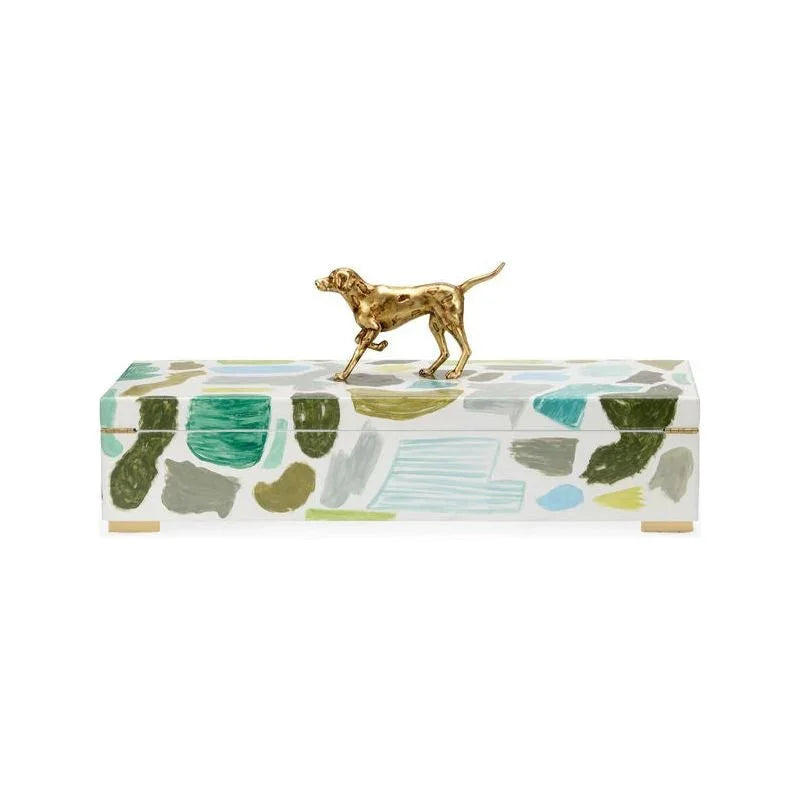Pointer Hand Painted Multicolor Wooden Box - LOOMLAN - Chelsea House - Boxes & Bowls