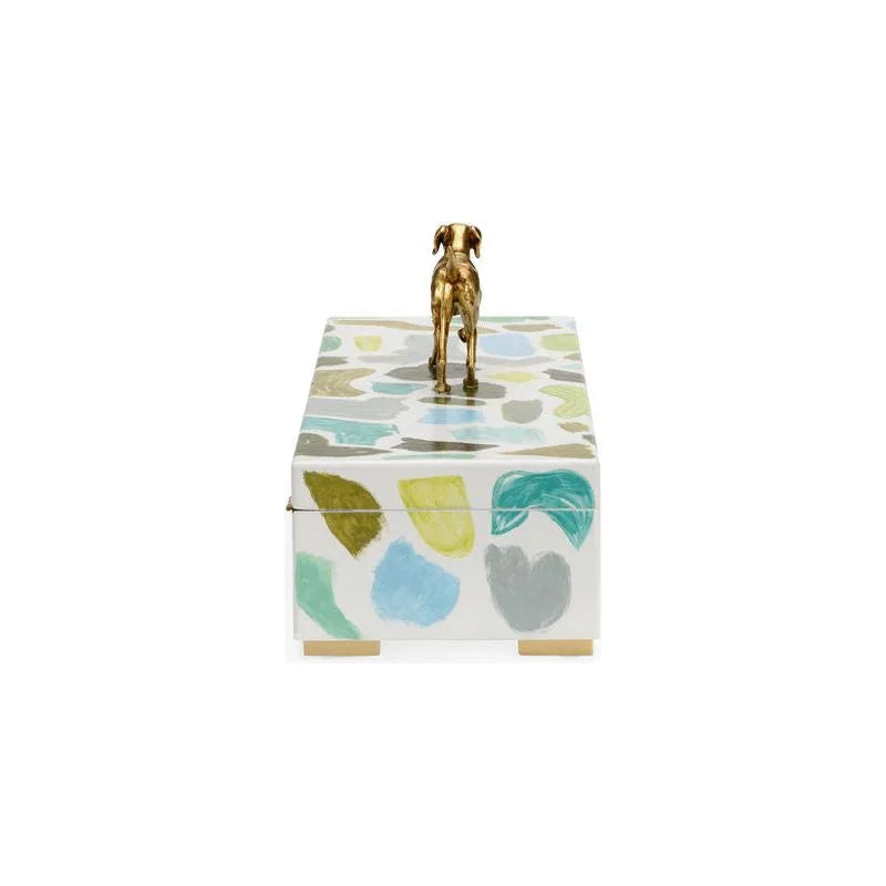 Pointer Hand Painted Multicolor Wooden Box - LOOMLAN - Chelsea House - Boxes & Bowls