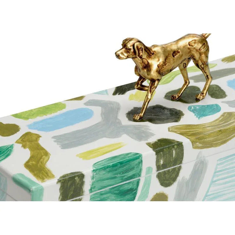 Pointer Hand Painted Multicolor Wooden Box - LOOMLAN - Chelsea House - Boxes & Bowls