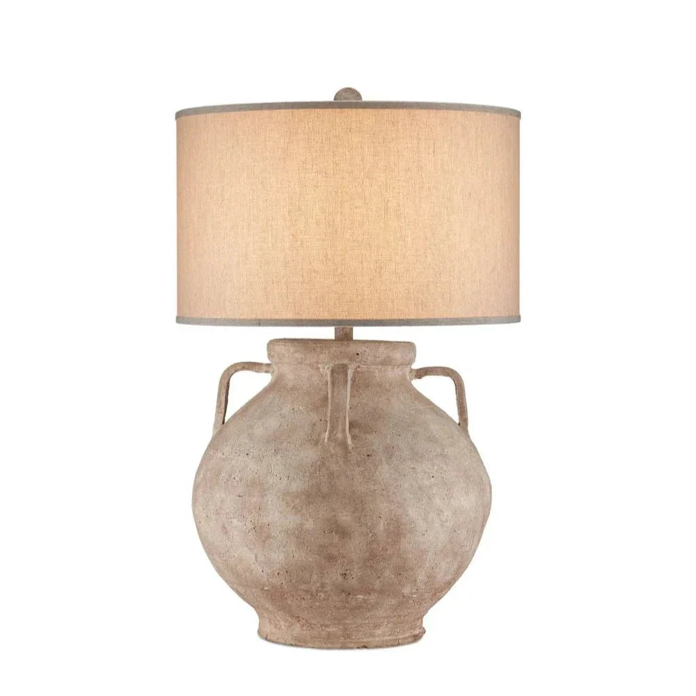 Pompeii Rustic Terracotta Design Table Lamp - LOOMLAN - Currey & Co - Table Lamps
