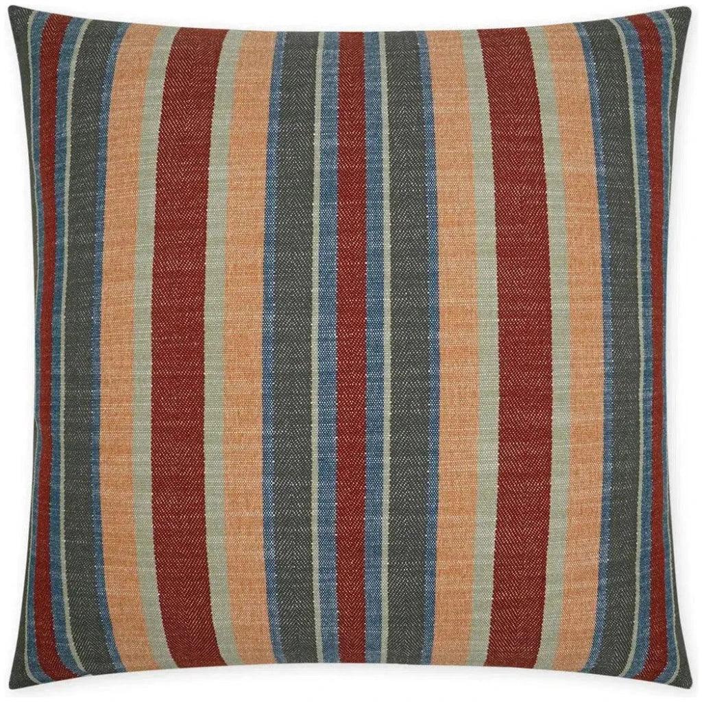 Ponce Lodge Western Chic Stripes Red Large Throw Pillow - LOOMLAN - D.V. Kap - Throw Pillows