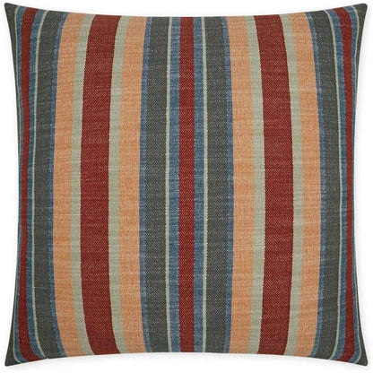 Ponce Lodge Western Chic Stripes Red Large Throw Pillow - LOOMLAN - D.V. Kap - Throw Pillows