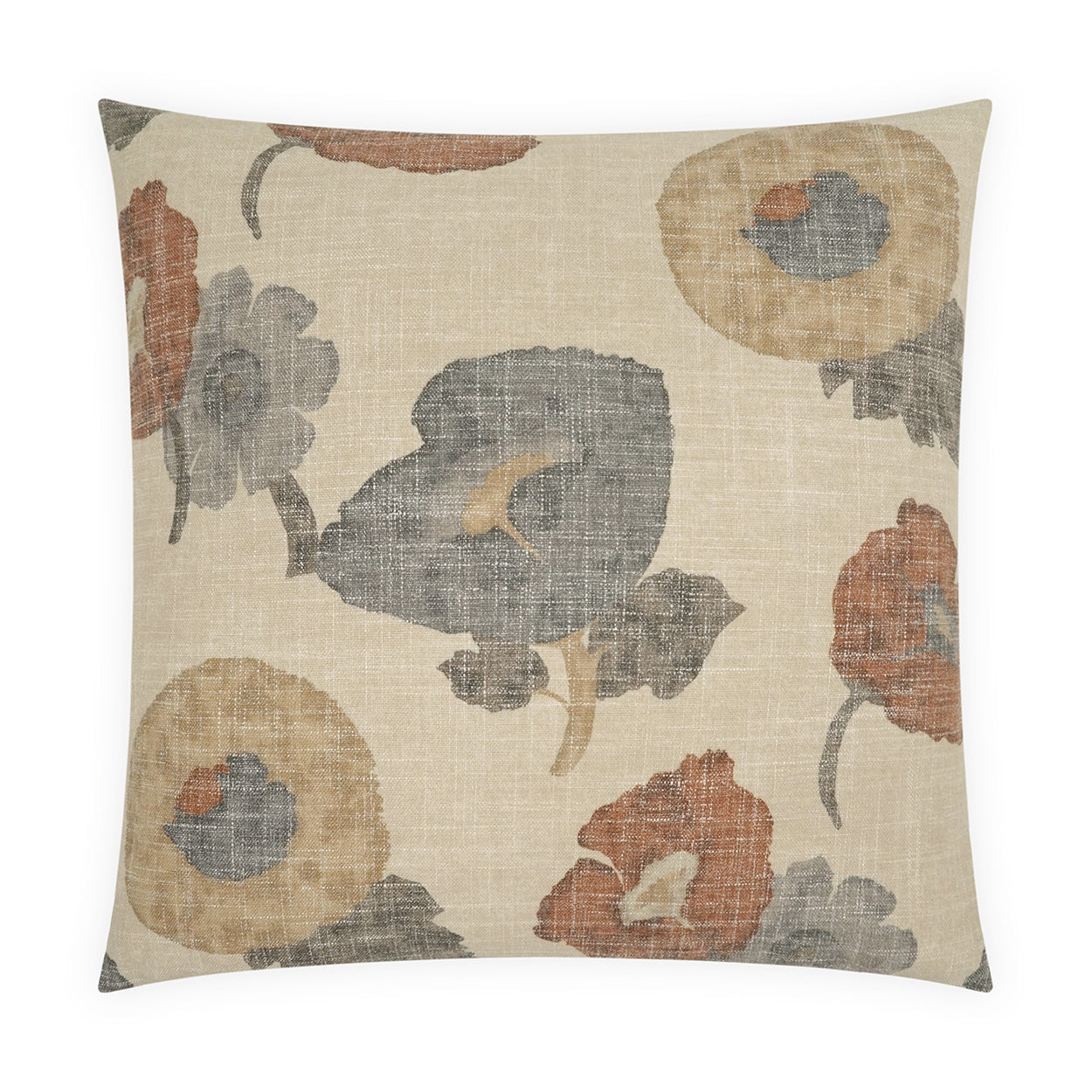 Poppy Floral Design Throw Pillow