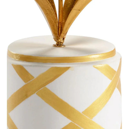 Porcelain Base Round Flower Accent Sculpture - LOOMLAN - Chelsea House - Statues & Sculptures