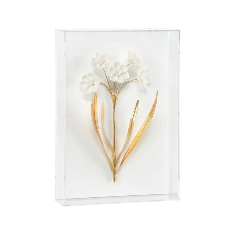 Porcelain Flowers Hamdmade Artwork-Framed Wall Art-Chelsea House-Flowers B-LOOMLAN