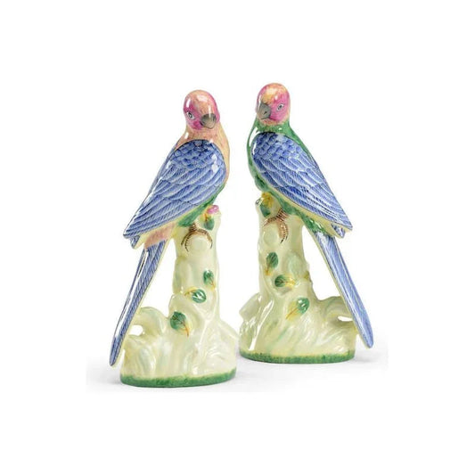 Porcelain Made Hand Painted Bird Sculpture (Pr) - LOOMLAN - Chelsea House - Statues & Sculptures