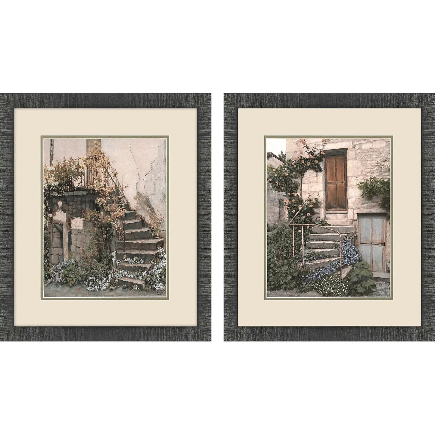 Porte Glass Front  Grey Canvas Art 2PC