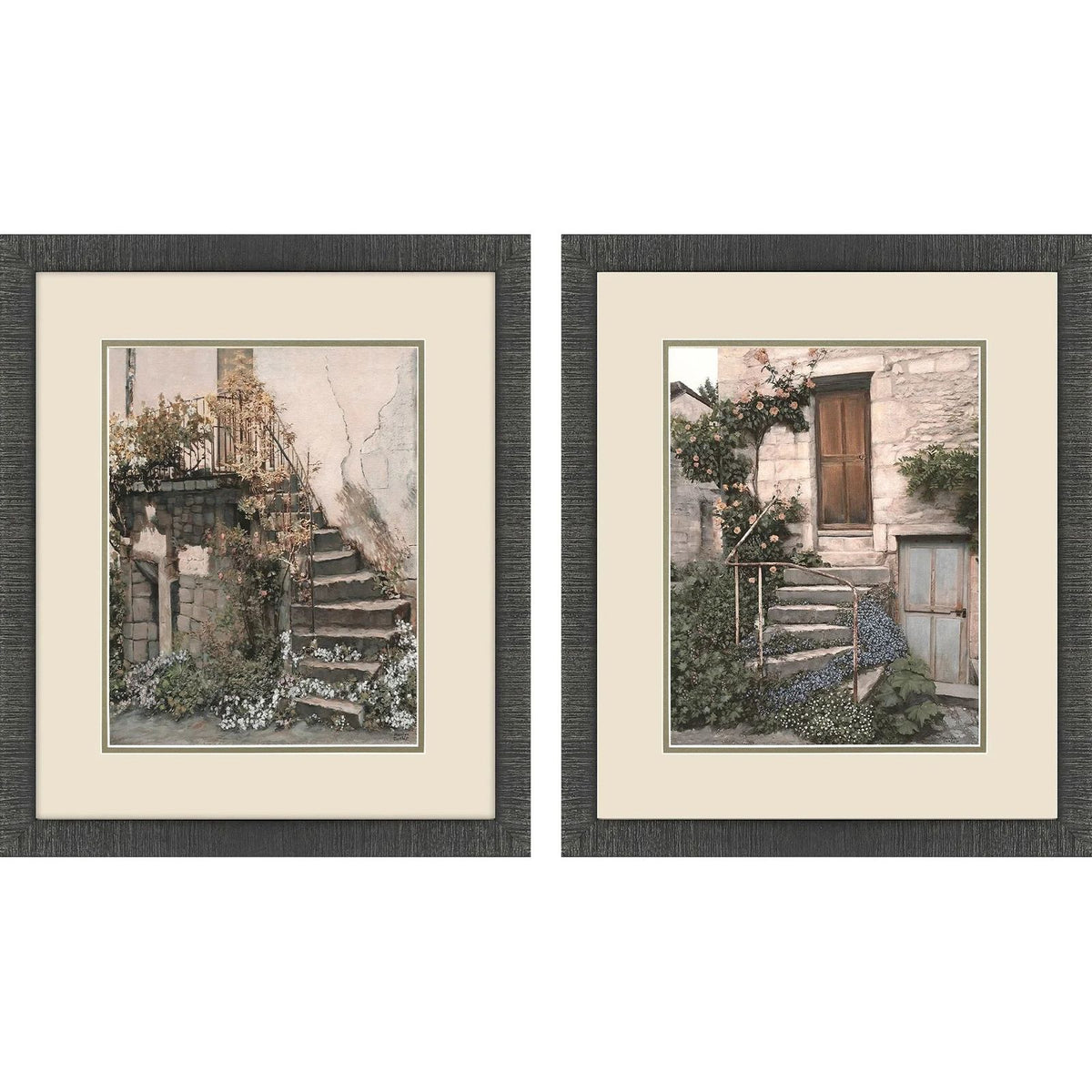 Porte Glass Front Grey Framed Wall Art 2PC