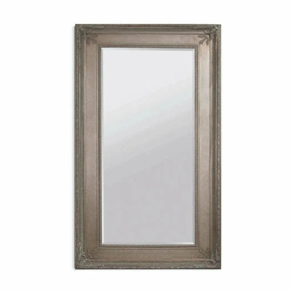 Prazzo Leaner 91" Rectangle Antique Silver Floor Mirror-Floor Mirrors-Bassett Mirror-LOOMLAN