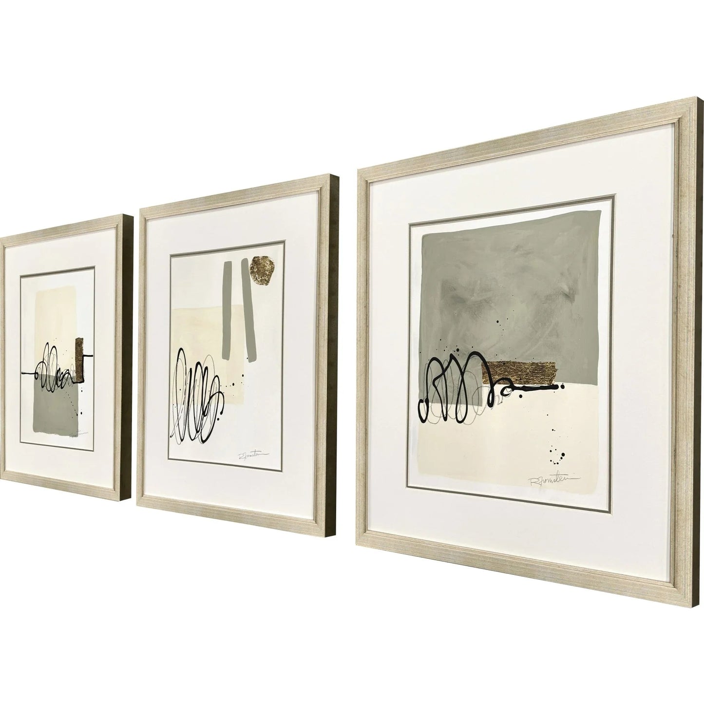 Private Property Wood Frame Green Canvas Art 3PC