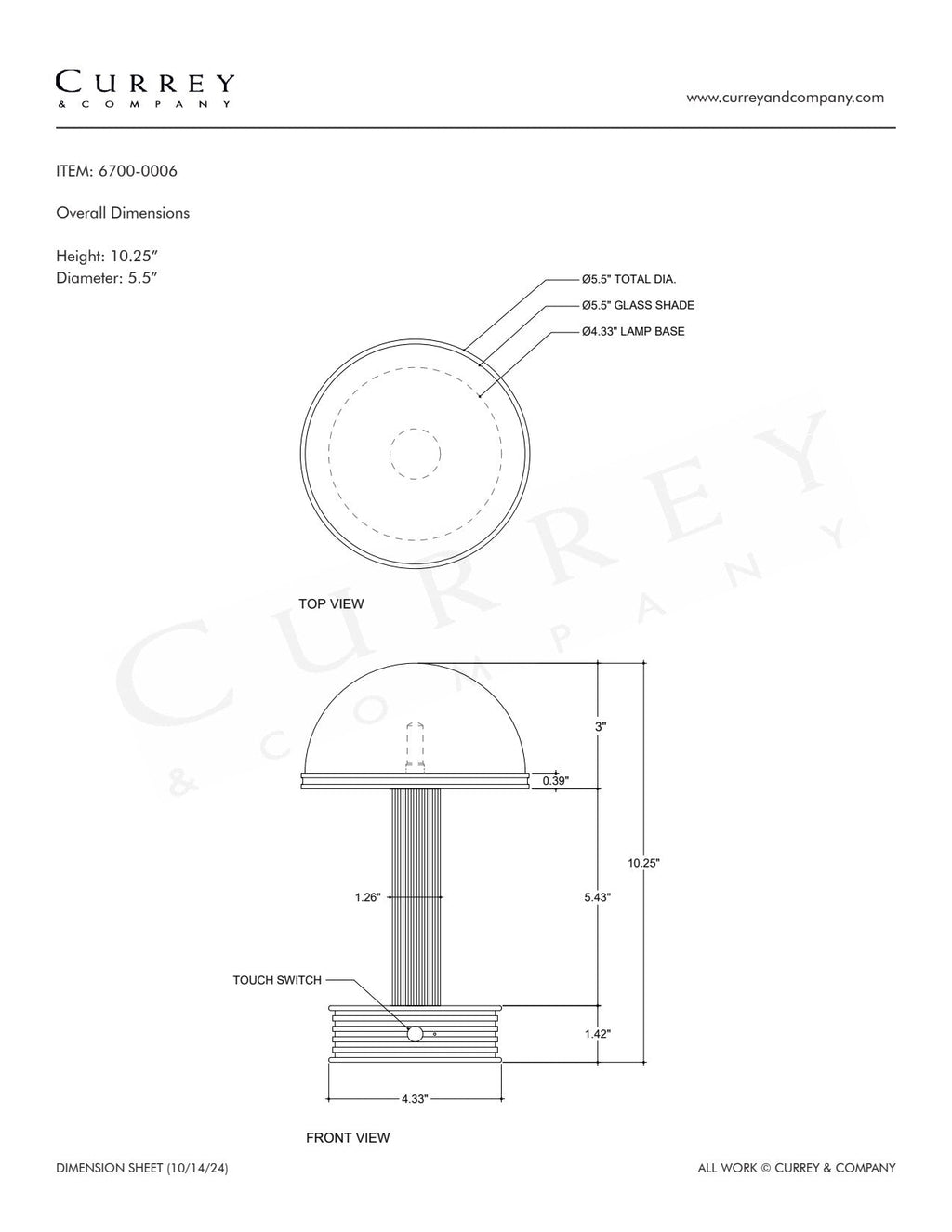 Promenade Brass Cordless Table Lamp