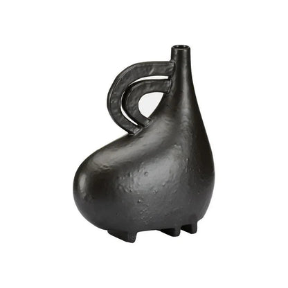 Punalu'u Black Glazed Ceramic Vase - LOOMLAN - Wildwood - Vases & Jars